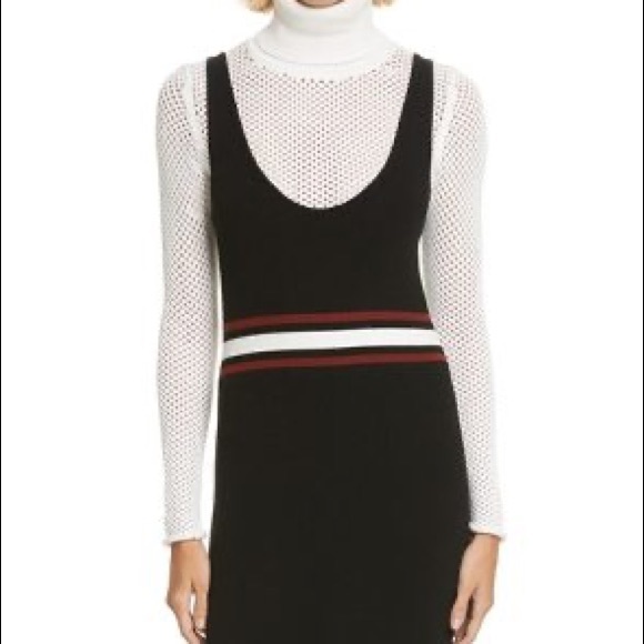 ALC Beautiful Black Knit Asymmetric Midi Dress - Picture 6 of 8